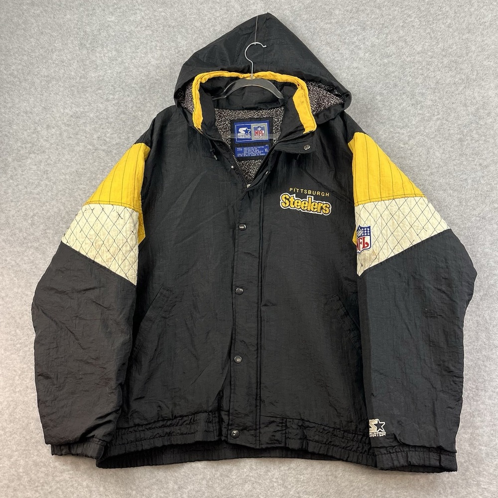 Vintage Pittsburgh Steelers Starter Jacket Mens XL Puffer Full Zip Up Sports 90s